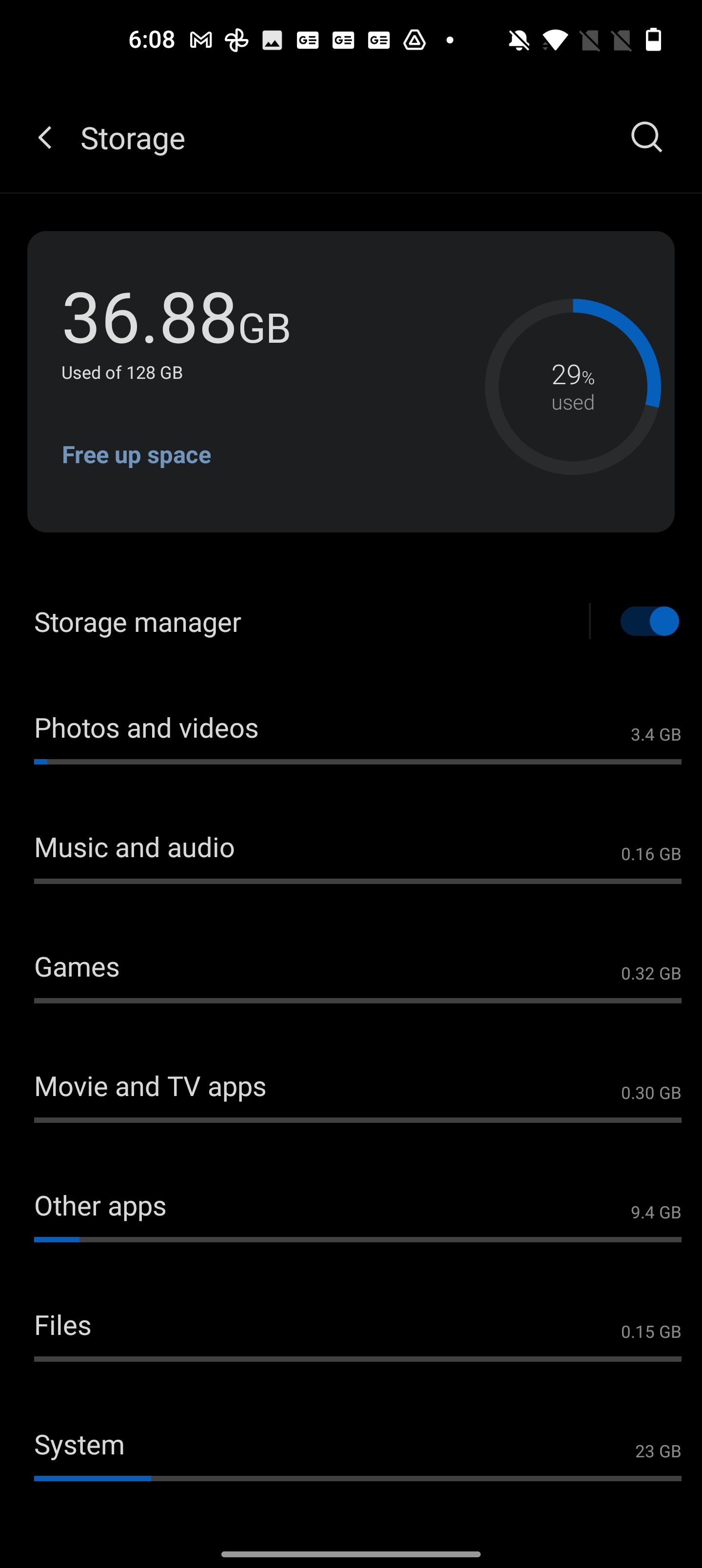 OnePlus 9 Storage Manager