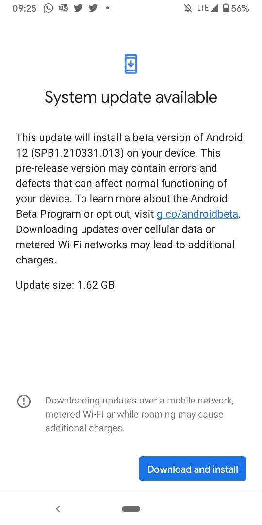 Android 12 Beta Program Pixel 4