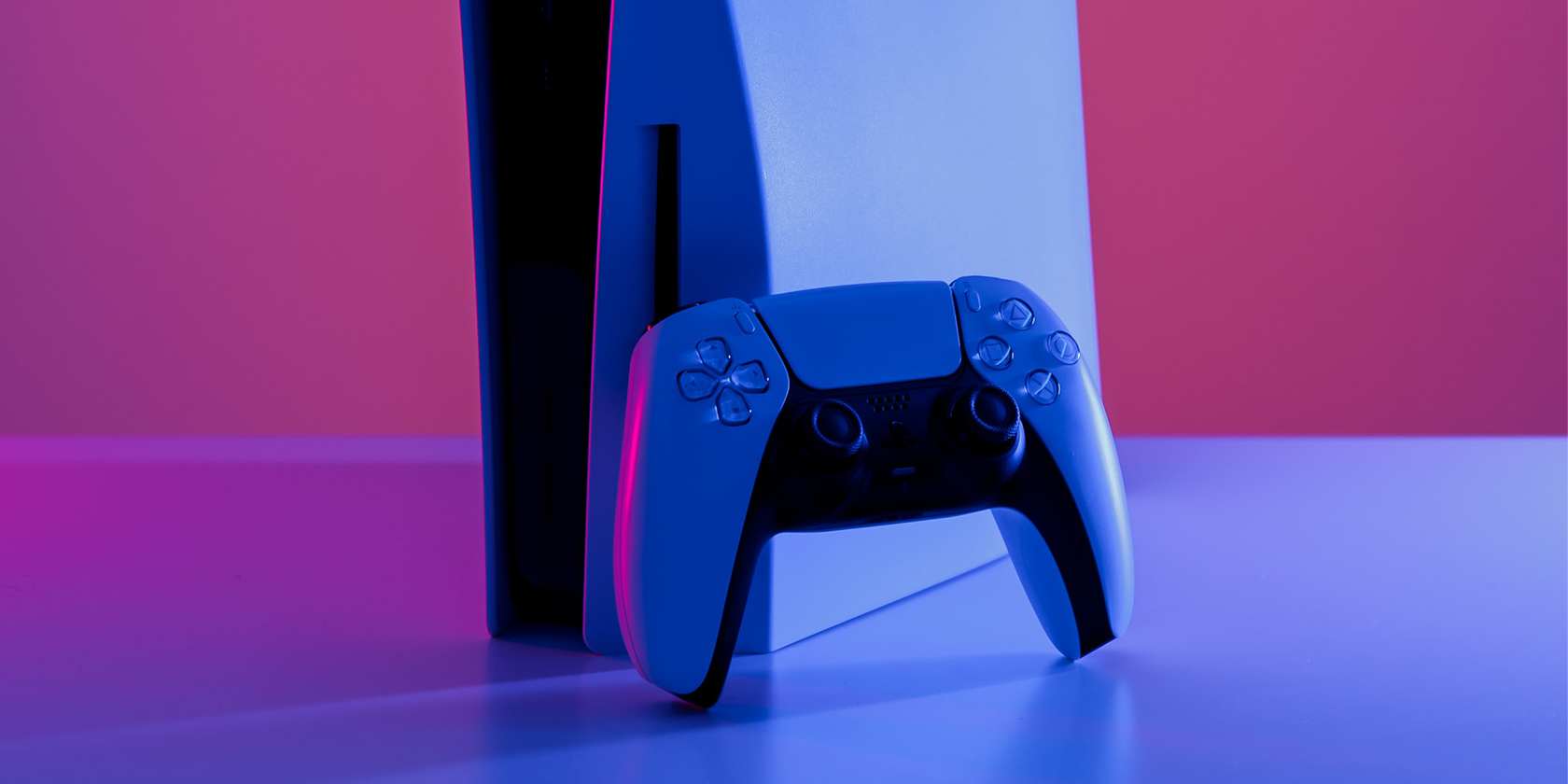 PS5 in neon lights