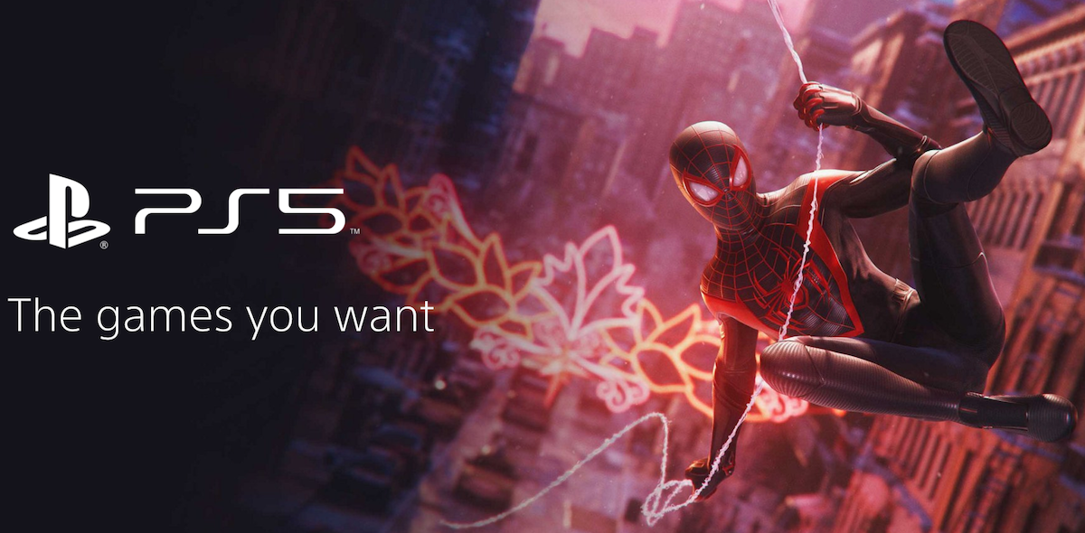 A banner for the PS5 saying The games you want