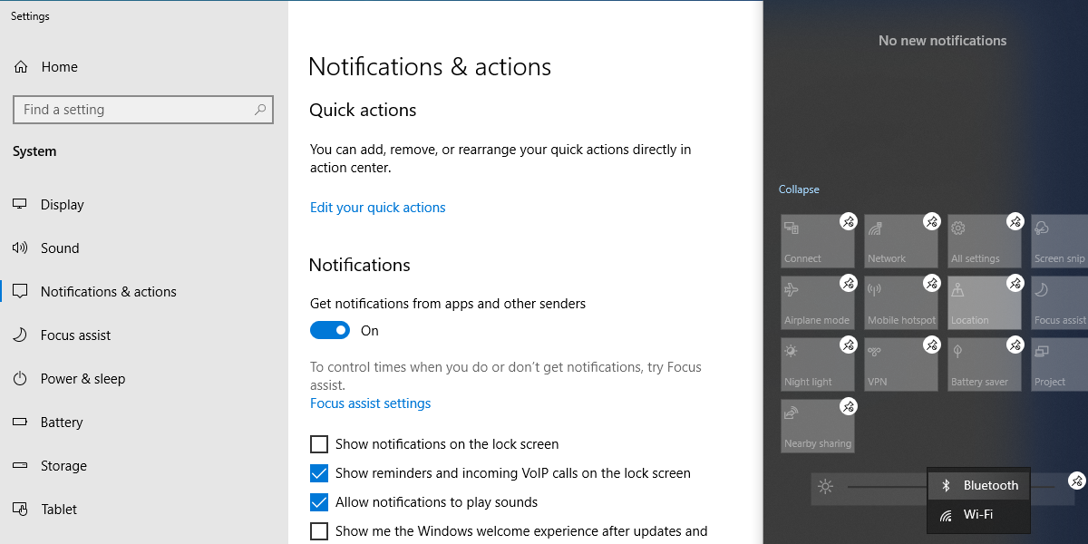 quick actions 1 - 9 modi per correggere il pulsante Bluetooth mancante nel Centro operativo di Windows 10