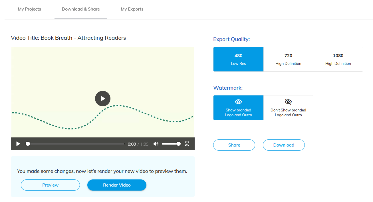 Raw Shorts Export Options