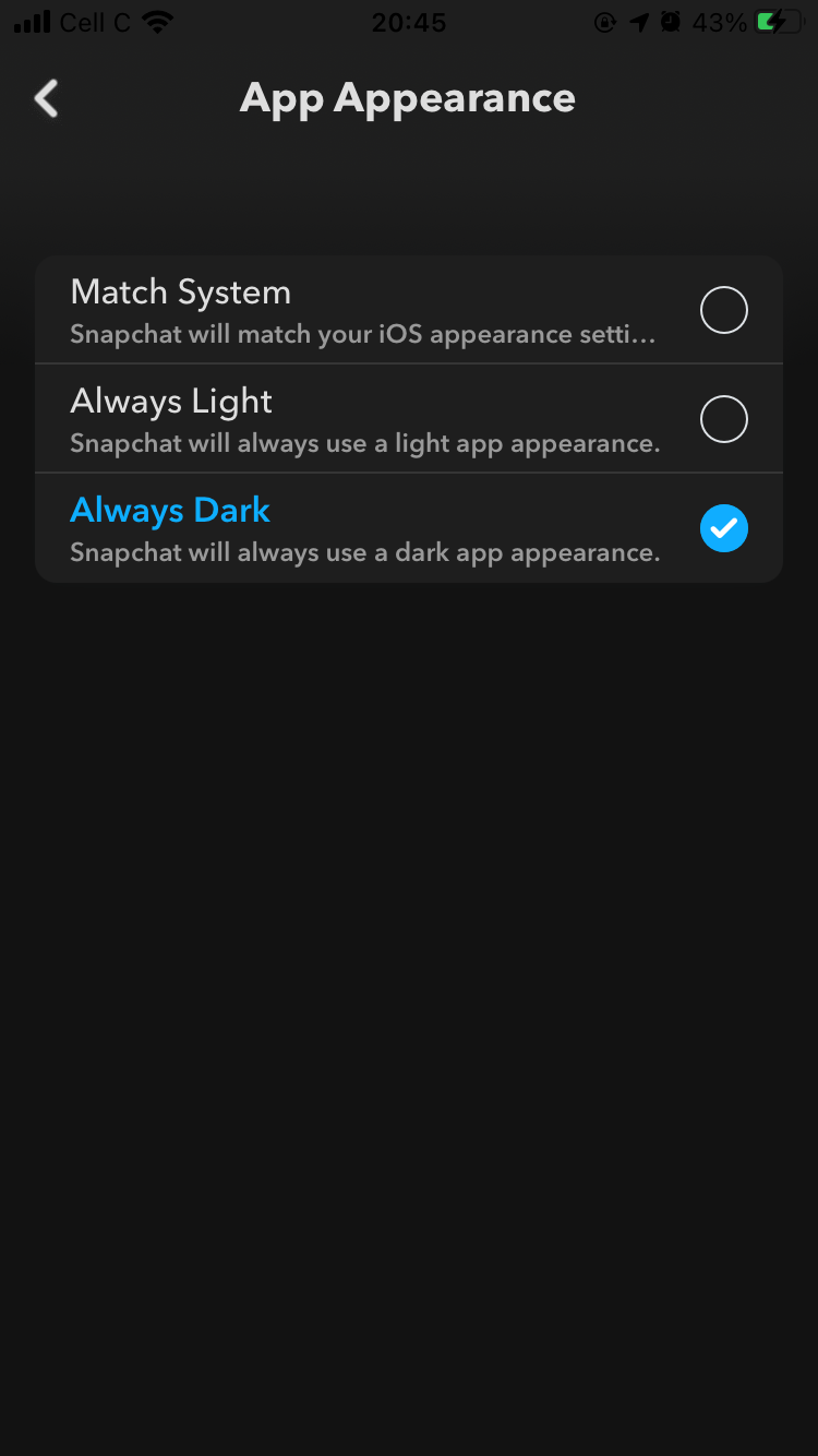 How to Use Snapchat Dark Mode on iOS