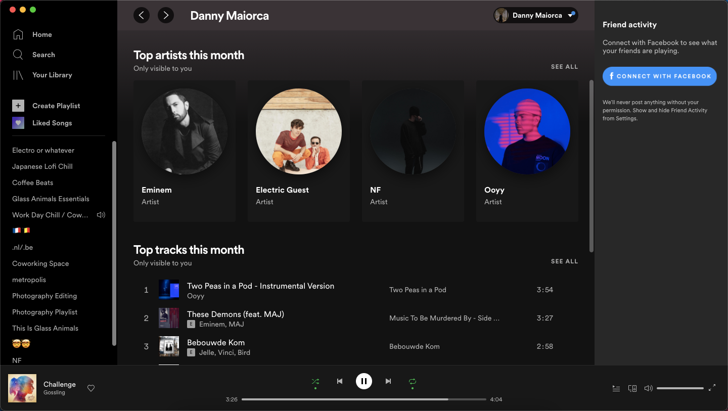 Verwendung der neuen Funktionen aus Spotify’s Redesign - spotify top artists and songs