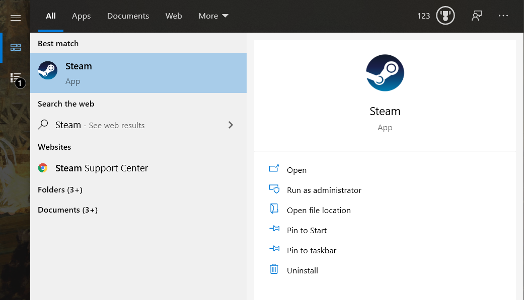 steam windows searchbar - Come risolvere l’errore di spazio libero su disco insufficiente in Steam