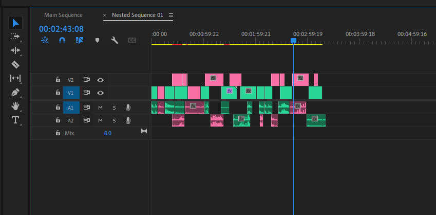 Verschachteln von Sequenzen in Adobe Premiere Pro - stepping into a nested sequence in premiere pro