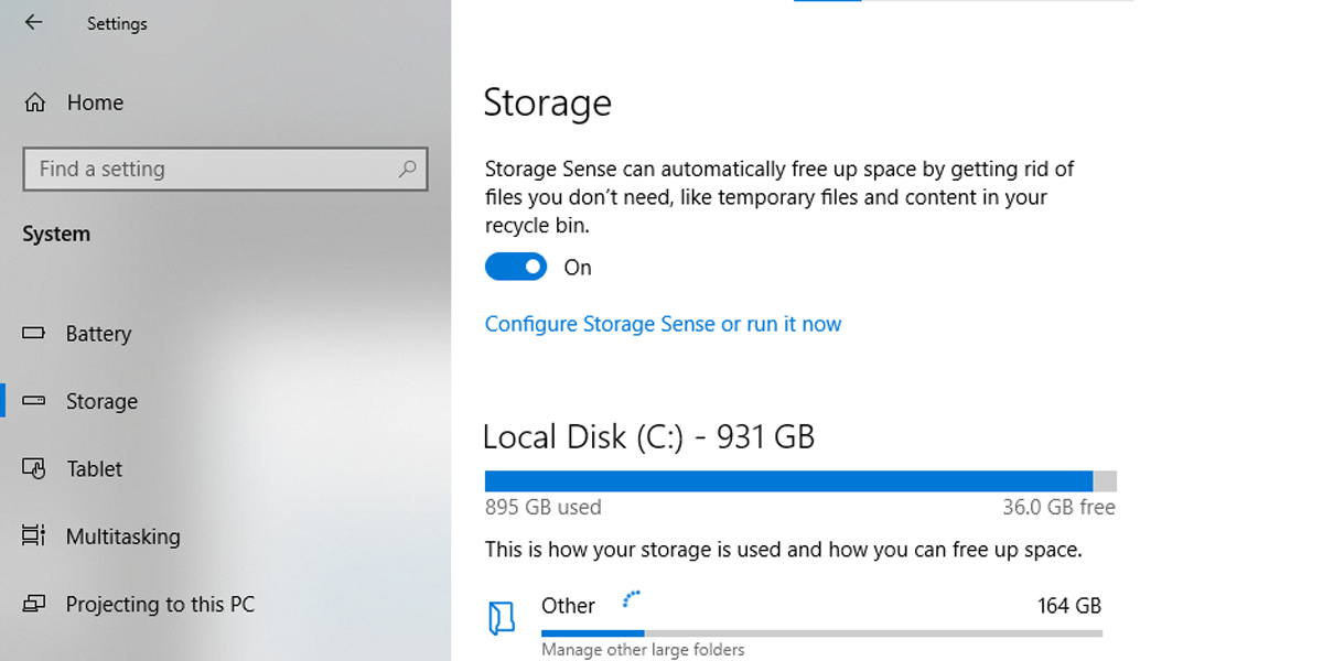 storage sense settings 1 - 5 modi per risolvere OneDrive quando non è possibile aprire i file