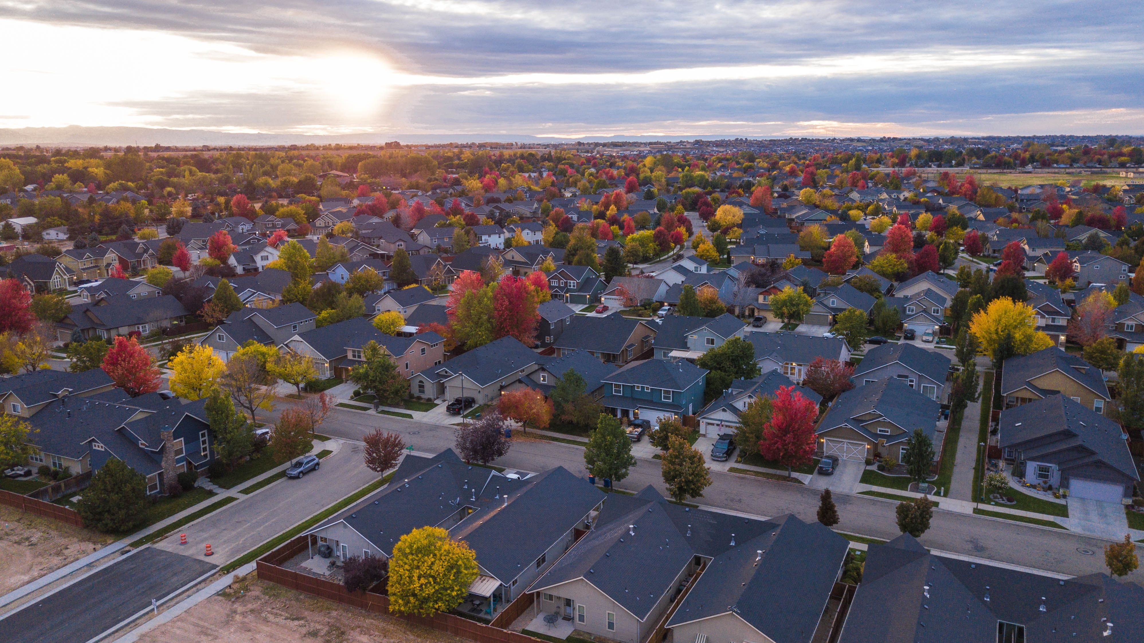 photo of a suburb from above