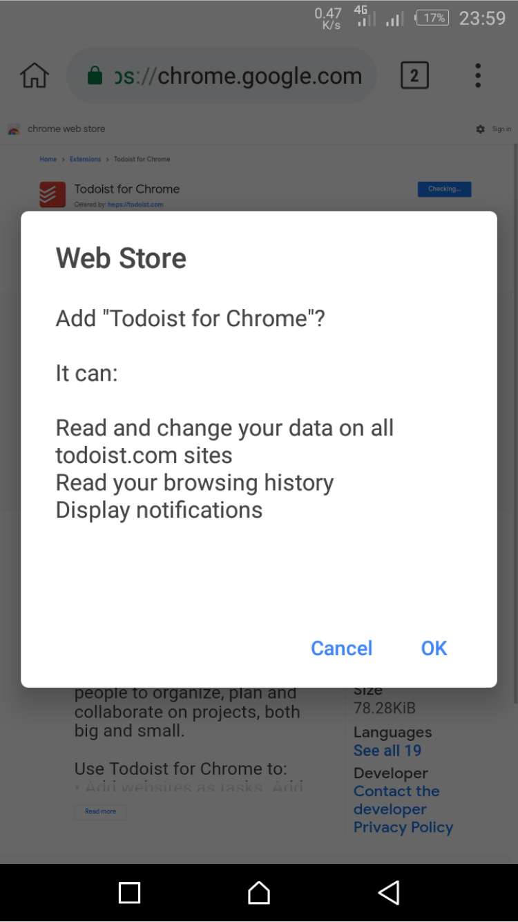 Add Todoist for Chrome