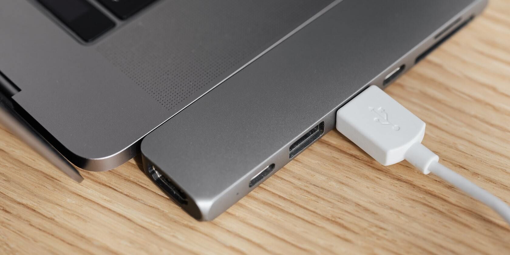USB dock connected to a MacBook