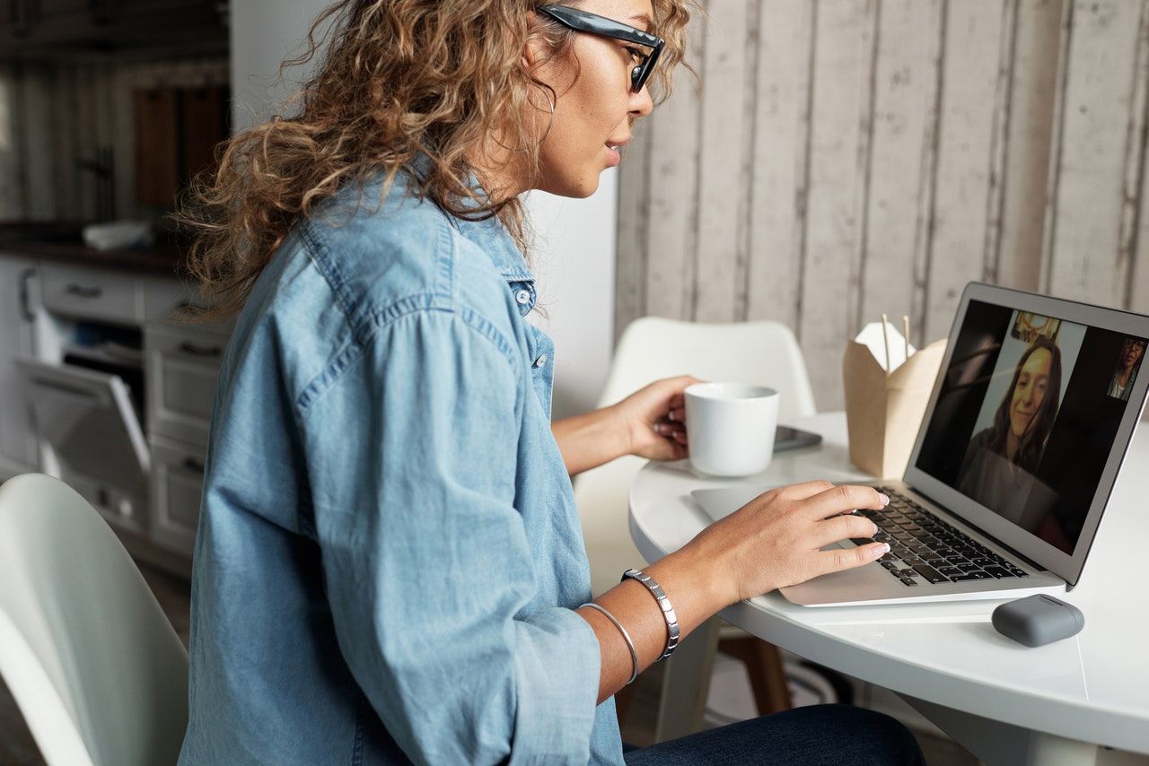 Video calling on a laptop