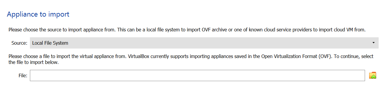 Importing VMs