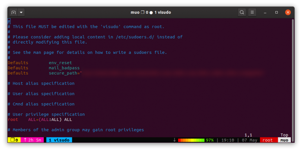 visudo command in Linux