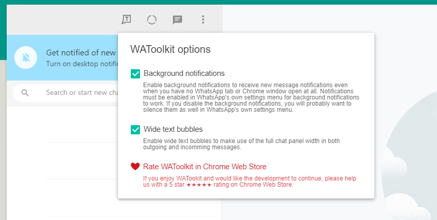 9 WhatsApp Web-Tipps und Tricks, die alle Benutzer kennen sollten - watoolkit options