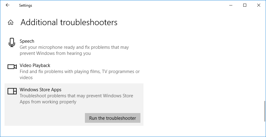 windows 10 additional troubleshooters