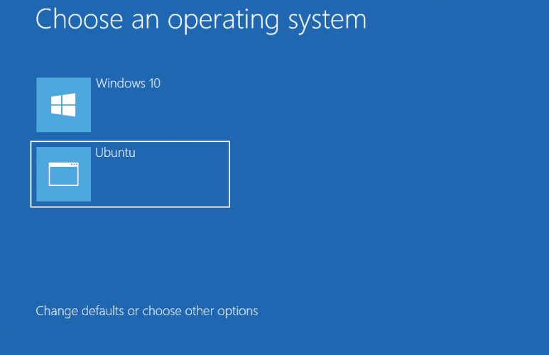 Choose an Operating System Screen for Windows RE