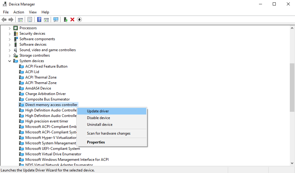 windows device manager menu