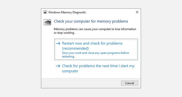 windows memory diagnostic tool - 6 modi per correggere l’errore SSD non riconosciuto in Windows 10