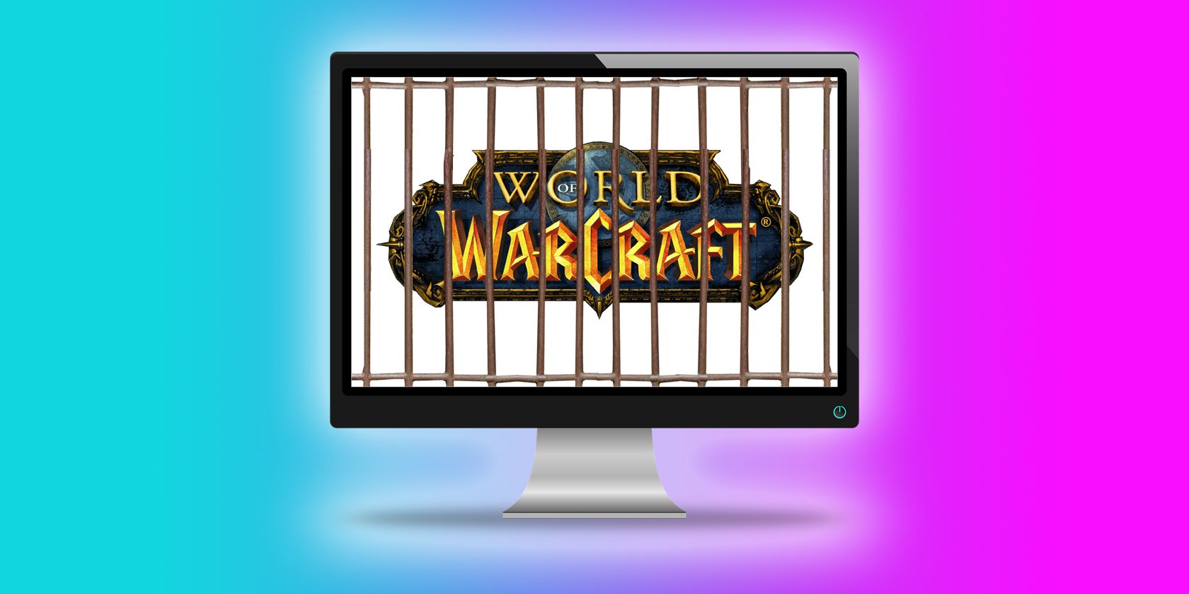 WoW Logo On Screen Behind Bars