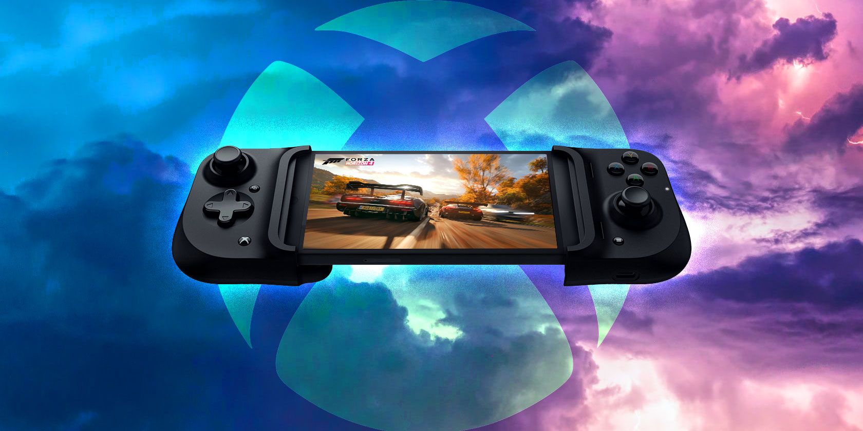 An image of a phone streaming Forza Horizon 4 