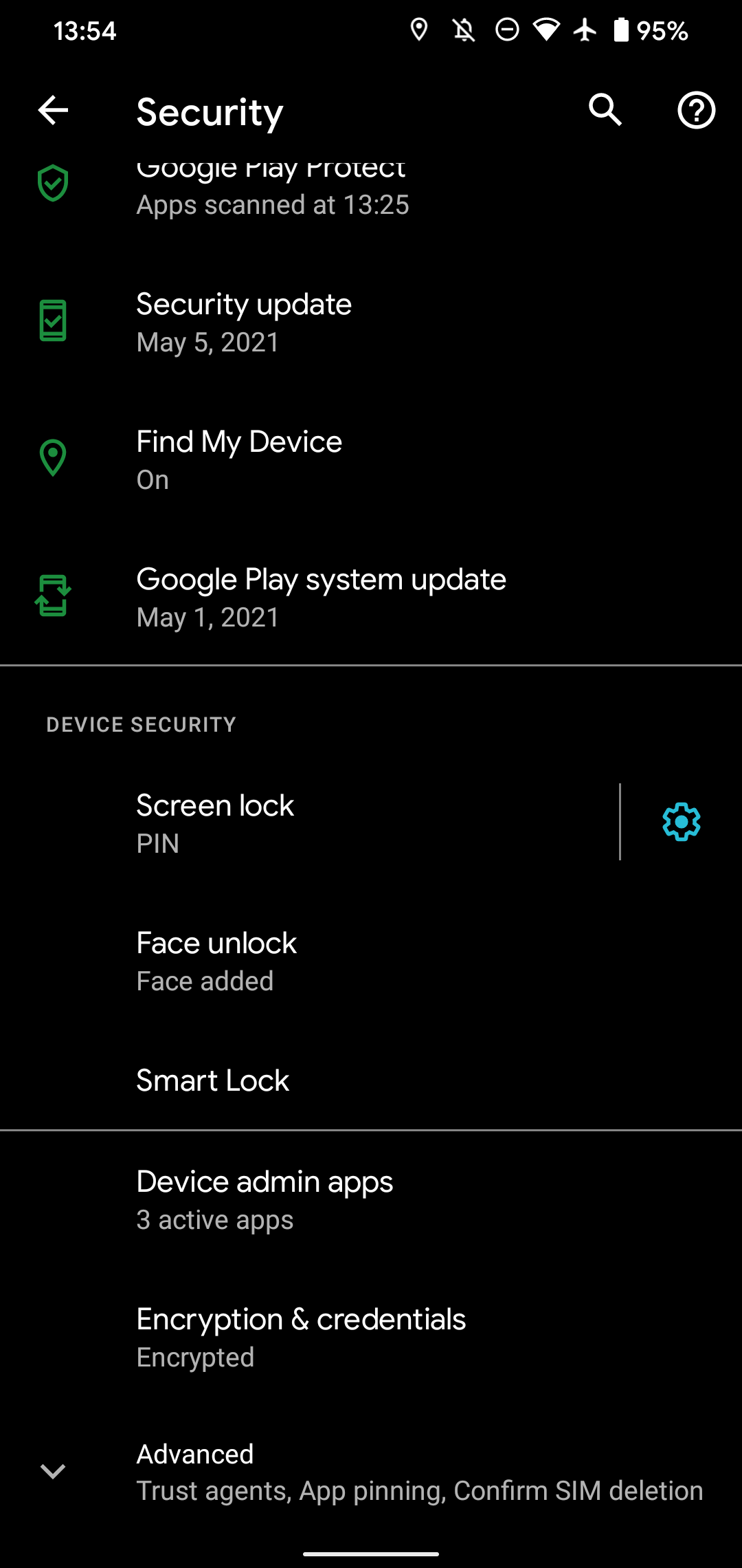 Android Security Options