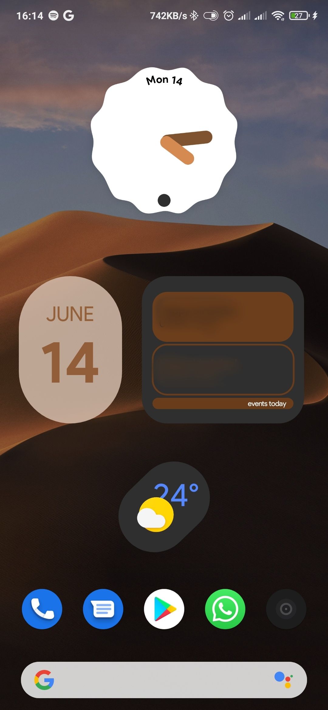 Android 12 clock and calendar widget