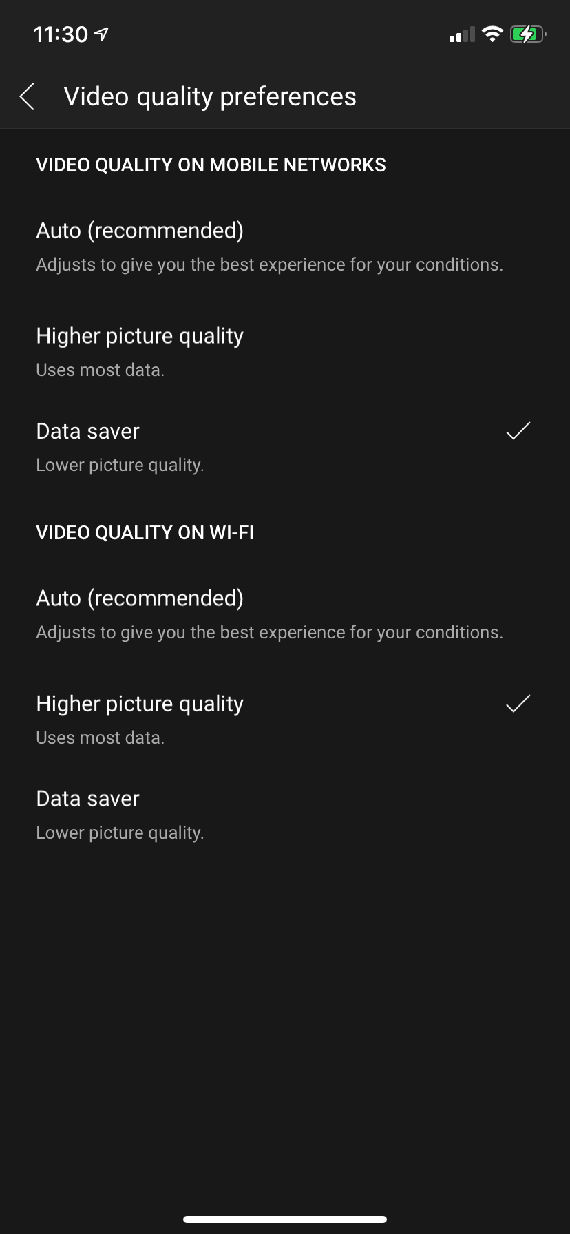 YouTube Master Quality Preference