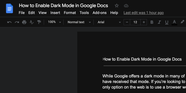 How To Enable Dark Mode In Google Docs On Your Phone Or Computer