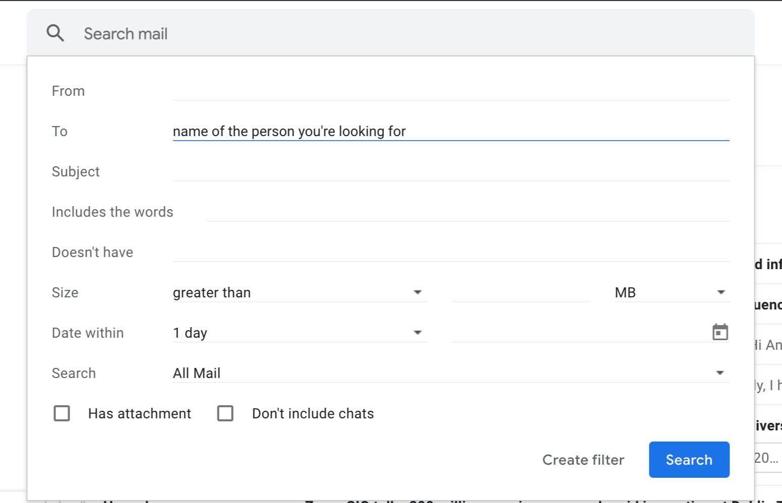gmail advanced search