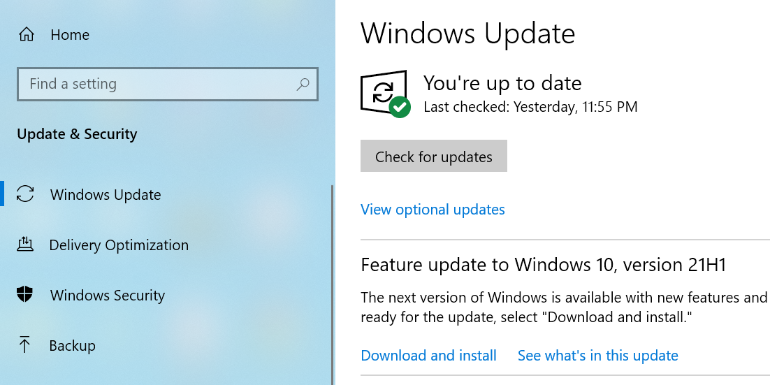 Update Windows 10