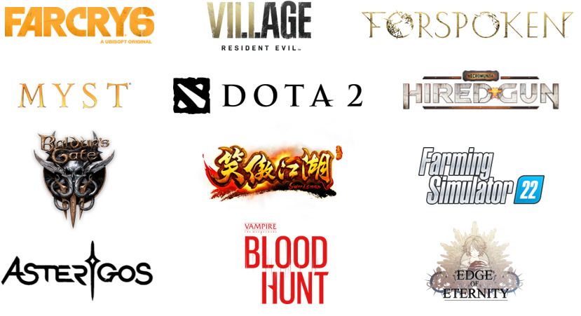 Logos of games supporting FSR