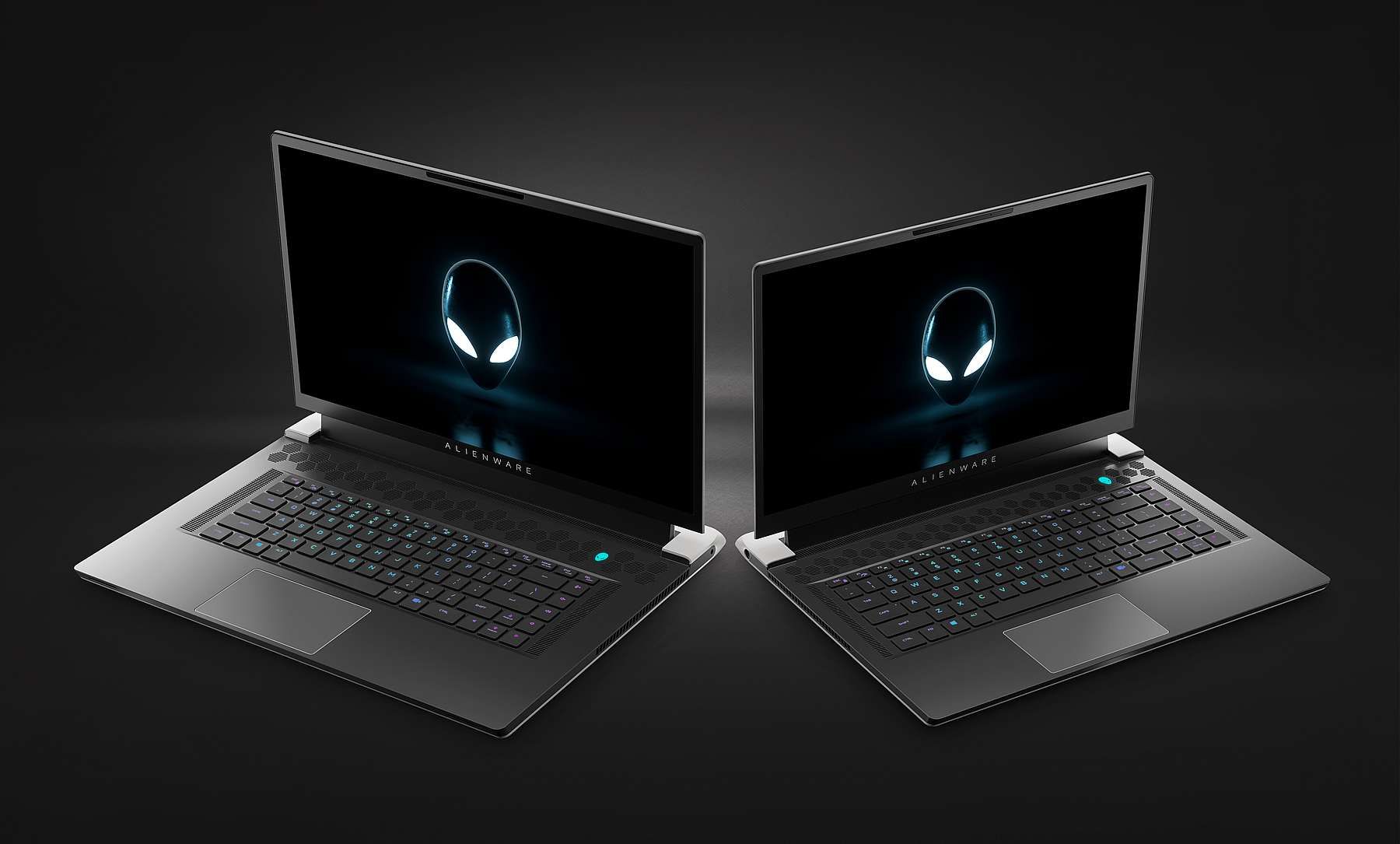 alienware X15 and X17 laptops open front view
