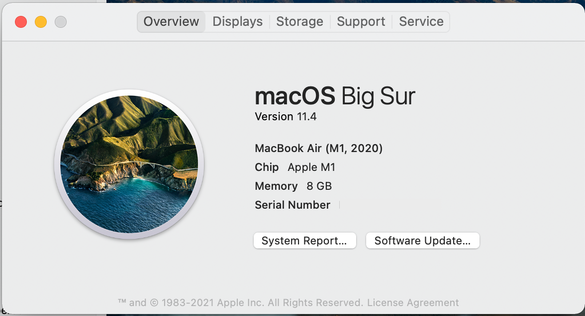 About This Mac, Macbook Air M1