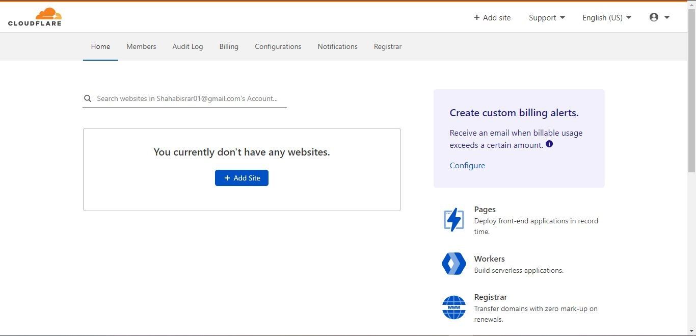 Add Site Option in Cloudflare - Come ottenere un certificato SSL gratuito per il tuo sito web