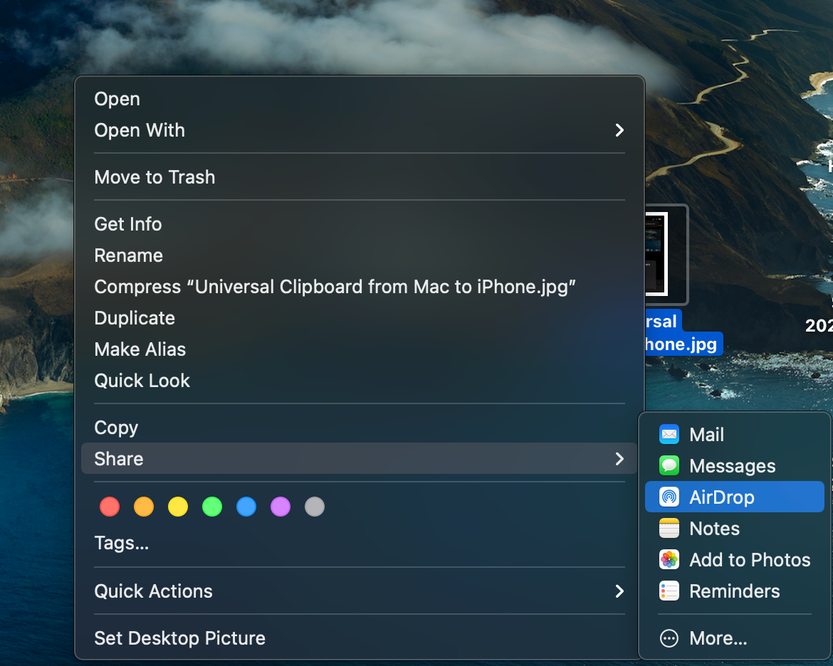 AirDrop on Mac