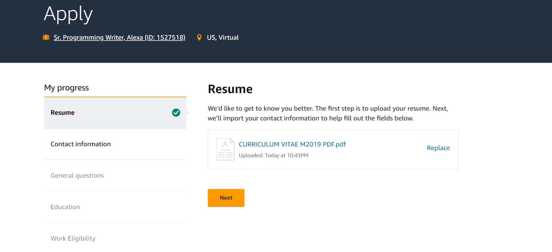 Amazon job application form - Come ottenere lavori Amazon Work-from-home oggi