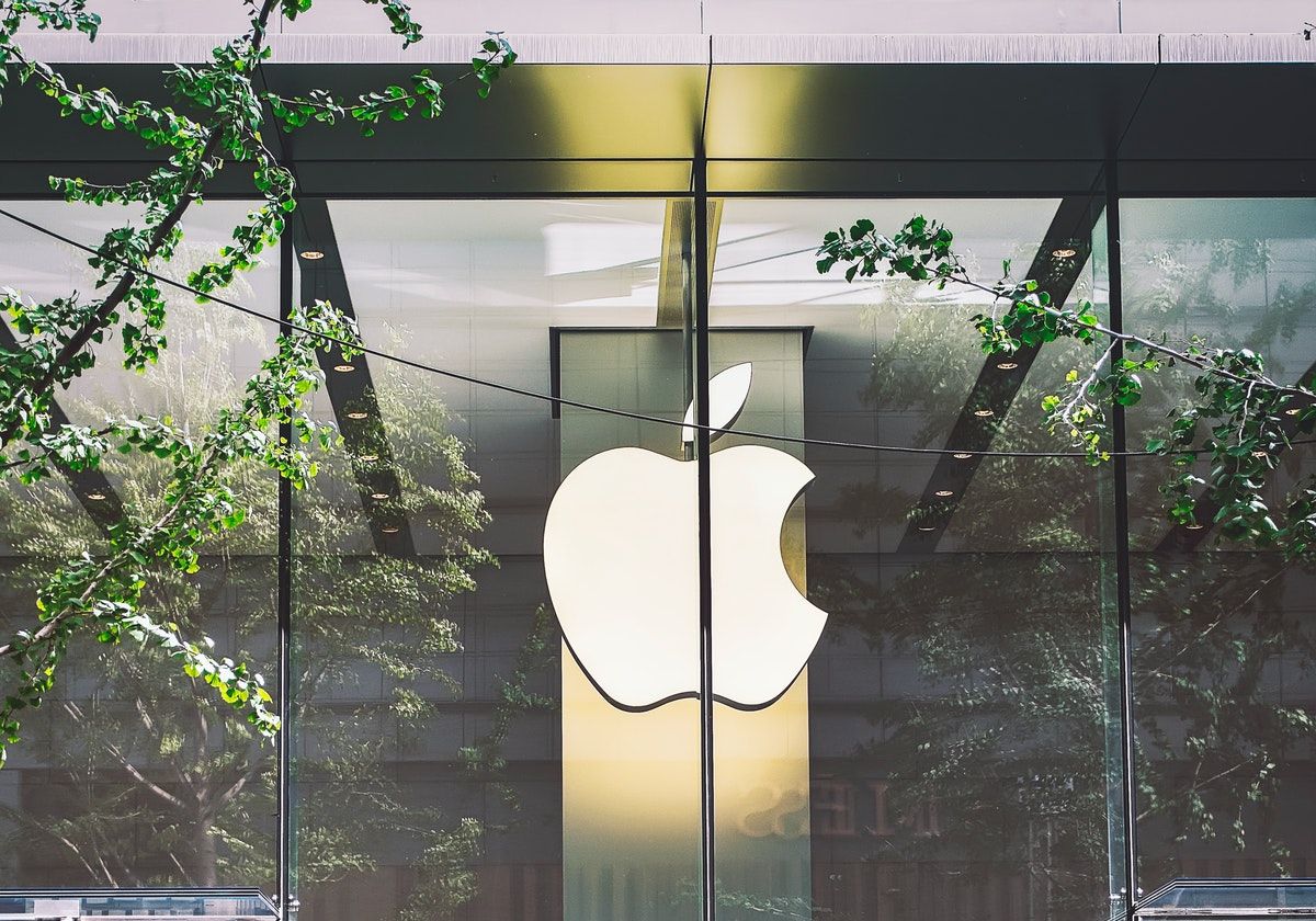 Apple Logo on Glass Windowed Store