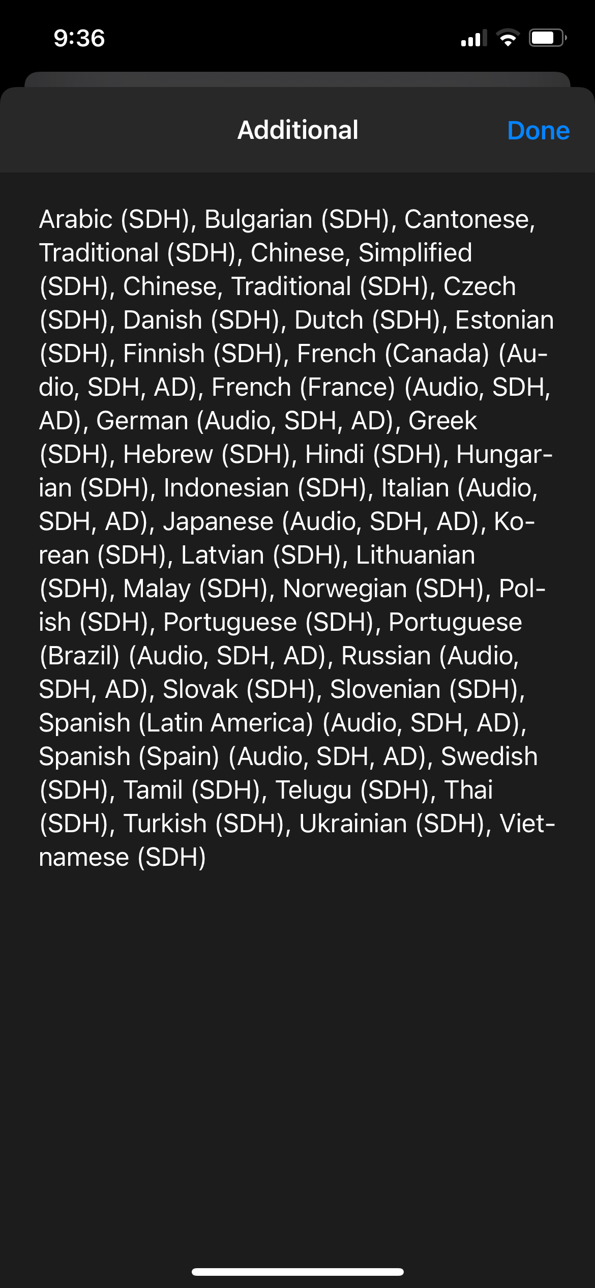 Apple TV App Additional Language