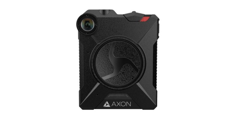A close-up of the Axon Body 2 body camera, that Apple is asking employees to wear.