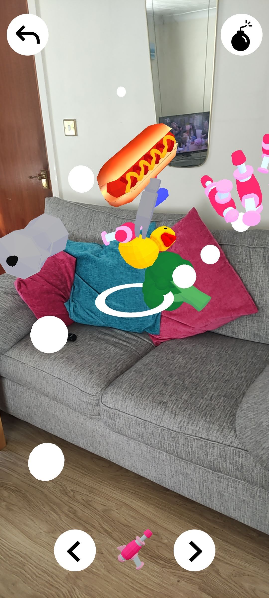 Bouncing Band dropping items on couch