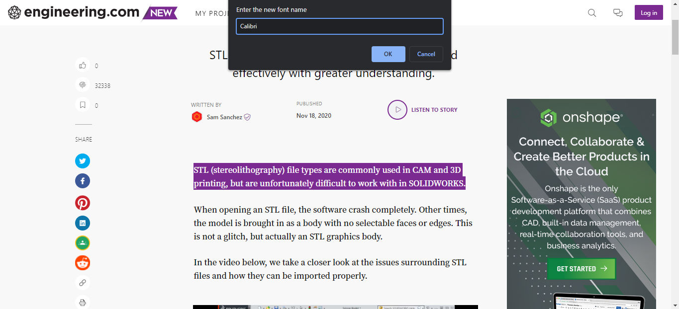 ändra teckensnittet till Calibri med Font Finder