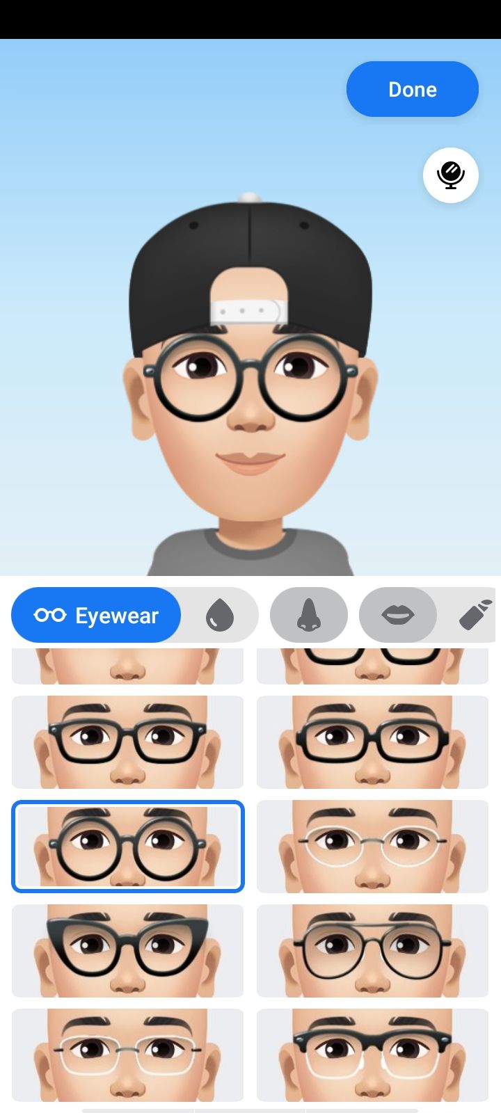 Choosing a Glasses To Create An Avatar In Facebook