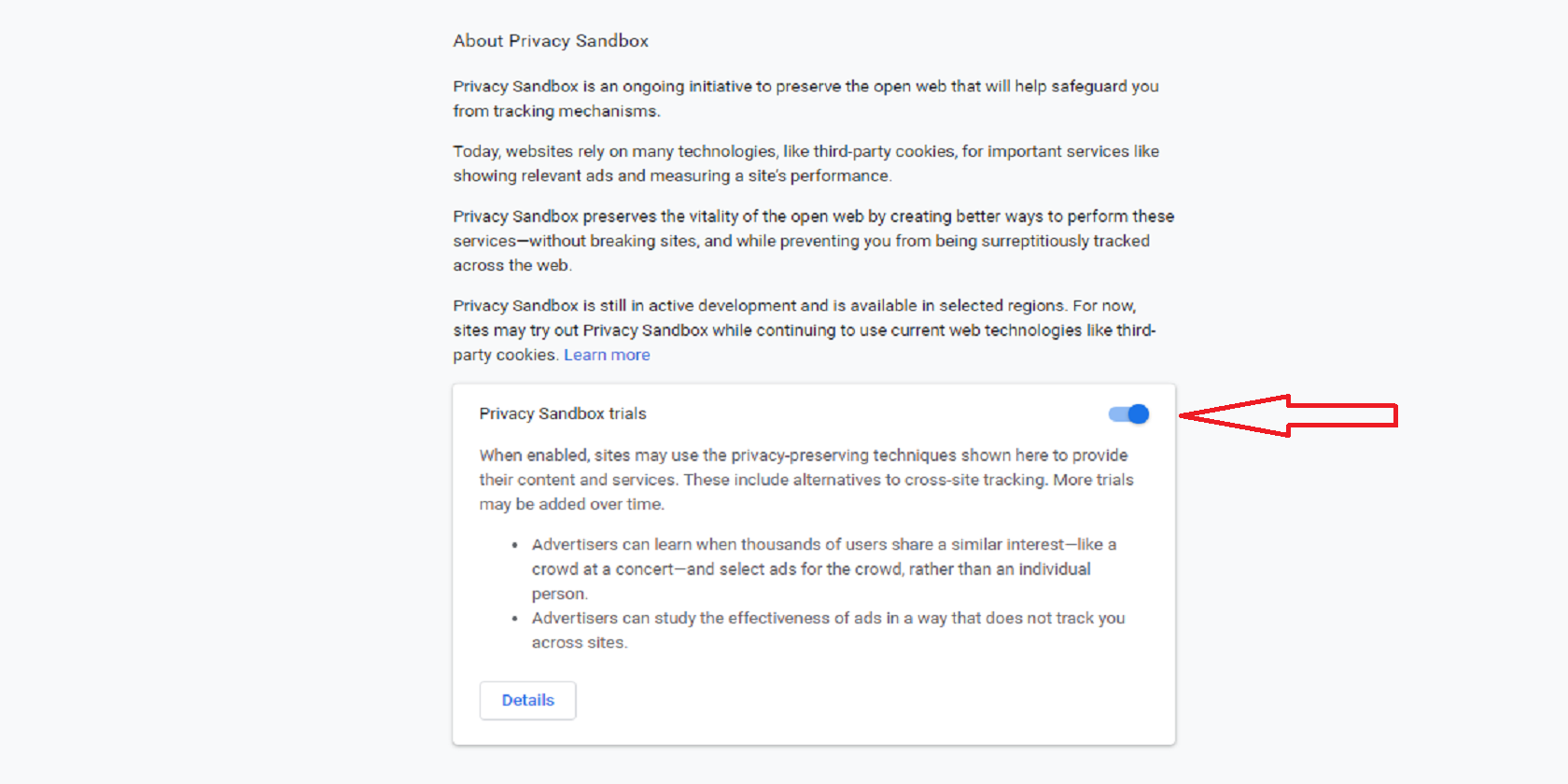 Chrome Privacy Sandbox Disable Option