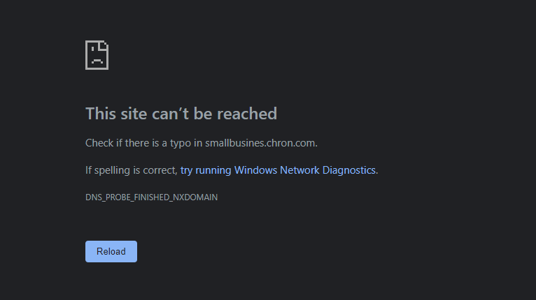 Chrome Site Cannot be Reached