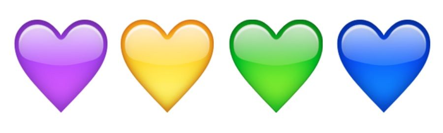 coloured hearts faces icons
