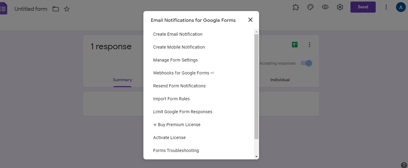 Create Email Notification in Notification Box
