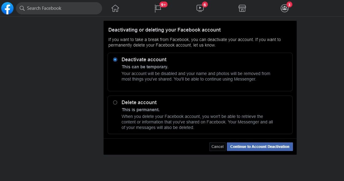 how to delete or deactivate account