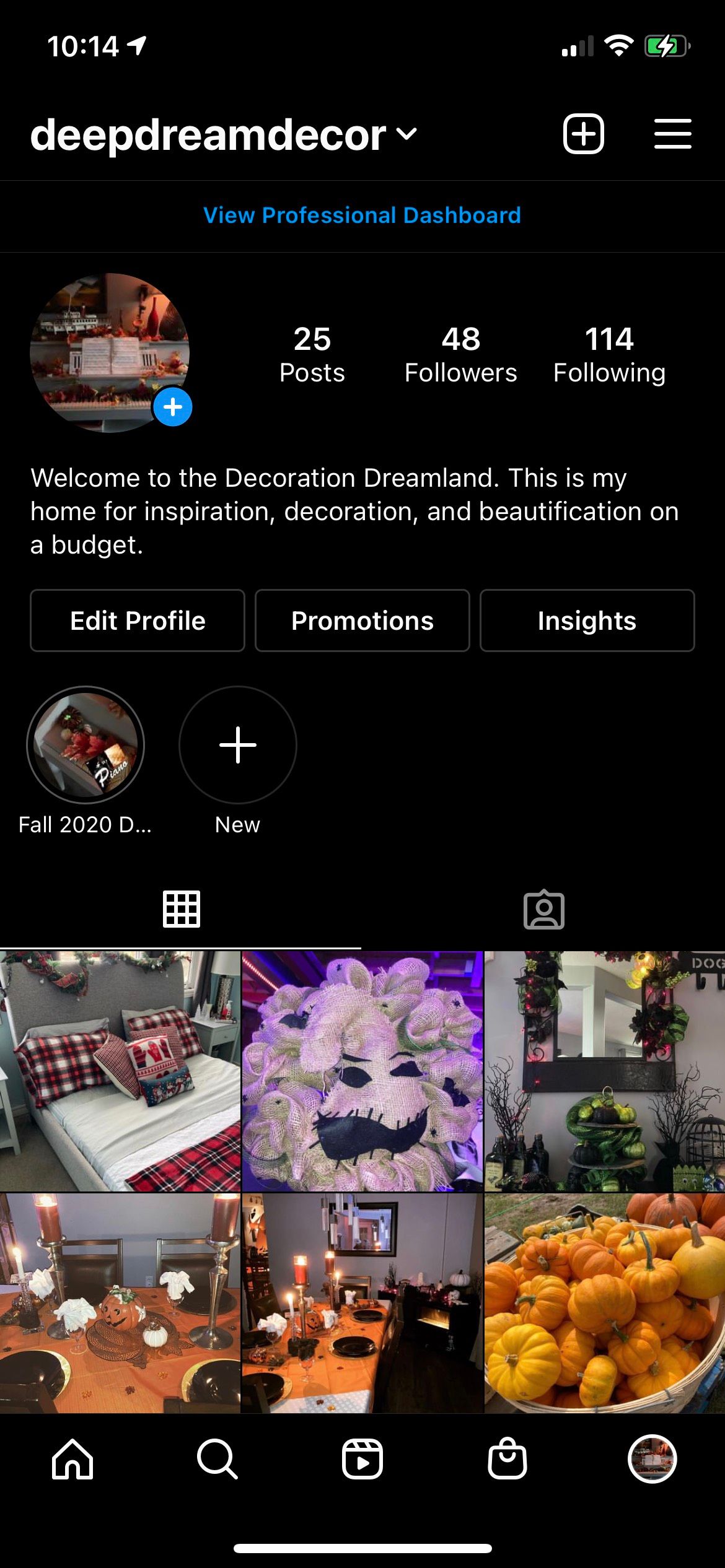 Deep Dream Decor Home Instagram Screenshot