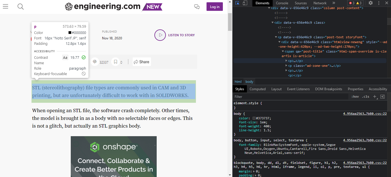 dialogruta som visar Teckensnittsdetaljer för en Text i Chrome