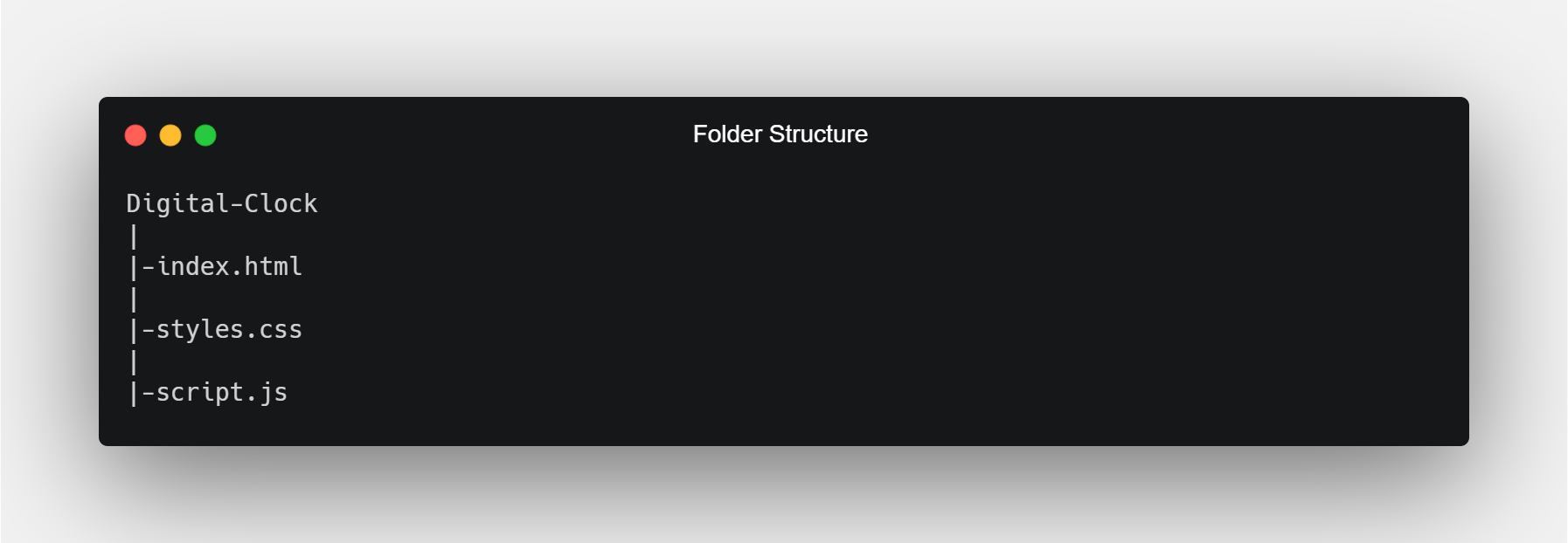 So erstellen Sie eine Digitaluhr mit HTML, CSS und JavaScript - Digital Clock Folder Structure